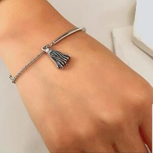 Silver tassel bracelet